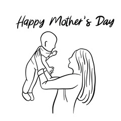 vector silhouette of family with a child.