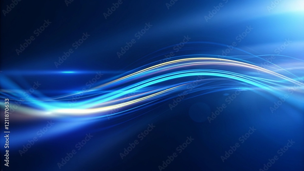 Poster dark abstract background with glowing wave. shiny moving lines design element. modern purple blue gr