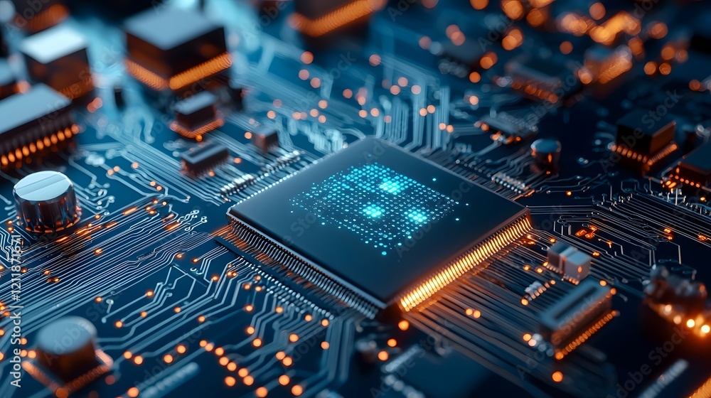 Poster quantum computing analyzes vulnerabilities in traditional security protocols a futuristic visualizat
