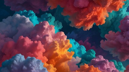 Bright color clouds Generative AI