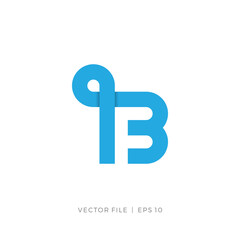 initial letter BF FB with loop or flow logo