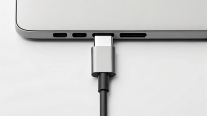 Laptop with USB-C cable connected