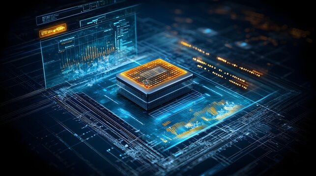 A quantum computing system visualized as analyzing phishing attacks and enhancing cybersecurity strategies  The image showcases the power of quantum based data analysis threat detection