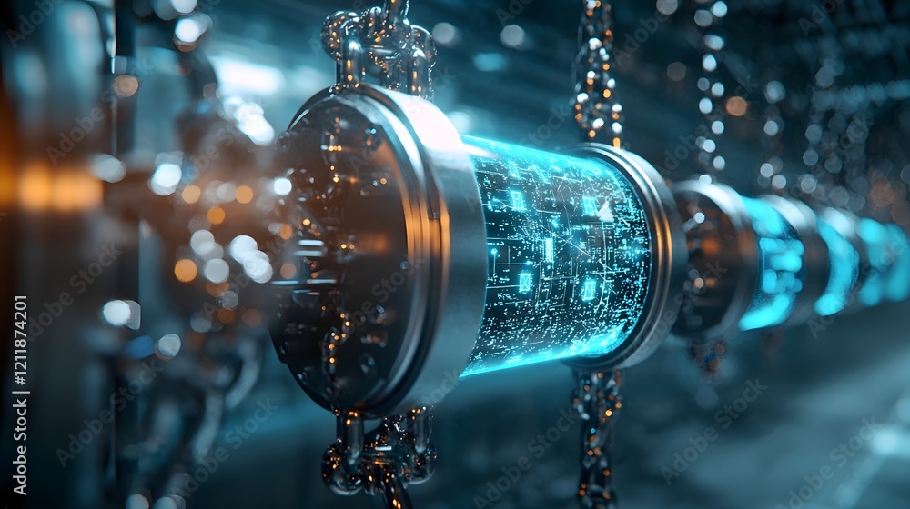 Poster an innovative representation of quantum computing safeguarding digital identities through advanced e