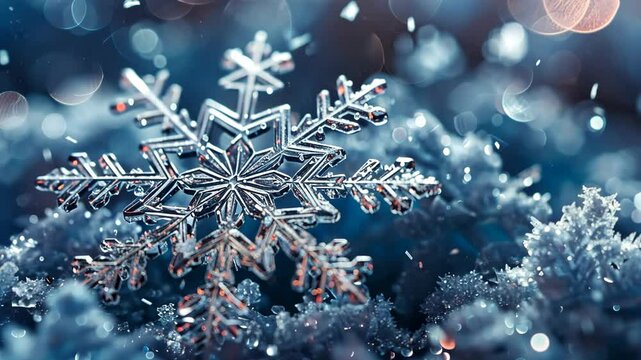 Snowflake close-up: icy perfection