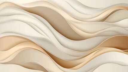 Obraz premium Abstract Beige and White Wave Pattern Design