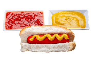 Hot dog with ketchup and mustard