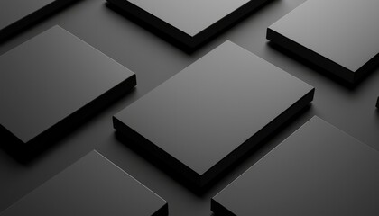 Abstract Black Rectangular Boxes Pattern Design