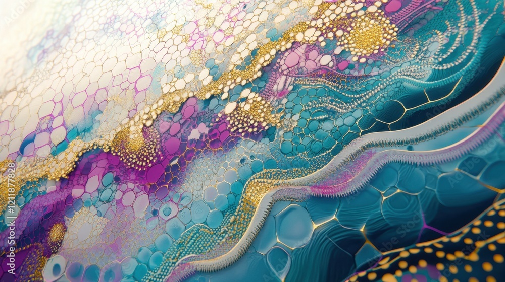 Poster vibrant abstract design with pulsating waves and striking visual patterns
