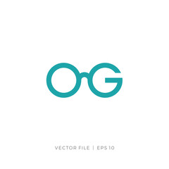Fototapeta premium initial letter OG or G sunglasses logo