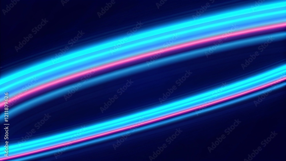 Aufkleber Modern concept of light speed lines background. Abstract futuristic 5G internet connection concept. light trails illustration, digital innovation backdrop with fast data flow and neon energy