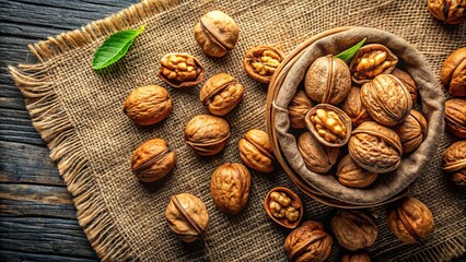 Walnuts on Sackcloth - Still Life Photography
