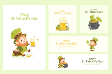 St. patricks day. Set of banners, Posters postcards, different formats and sizes.