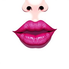 PNG Vibrant glittery pink lips, element set on transparent background
