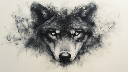 wolf charcoal drawing artist photo