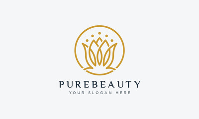 Fashion and pure beauty logo design vector template