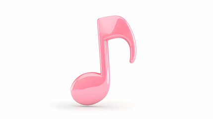 Obraz premium Pink musical note, isolated on white background, for music design