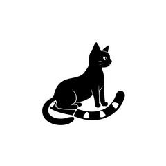Elegant Black Cat Silhouette Art