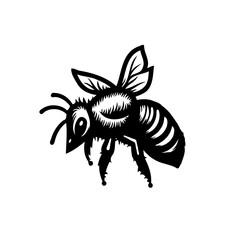 Black Bee Silhouette Isolated Art