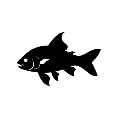 Fish Silhouette Icon On White