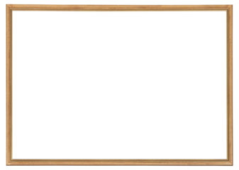A narrow wooden picture frame in a classic design on a transparent background, in PNG format.