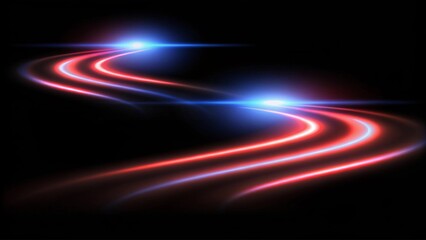 Speed lines, light effect, glowing magic rays, abstract neon lines. Police or car lights in motion concept. Futuristic trail effect, energy flow, light burst, dynamic glowing streaks in motion