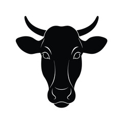 a cow head isolated on white vector illustration