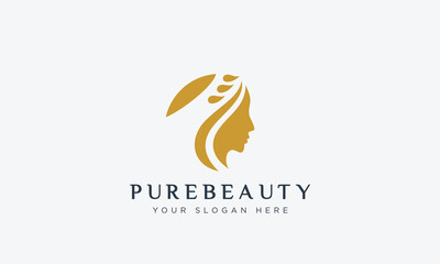 Fashion and pure beauty logo design vector template