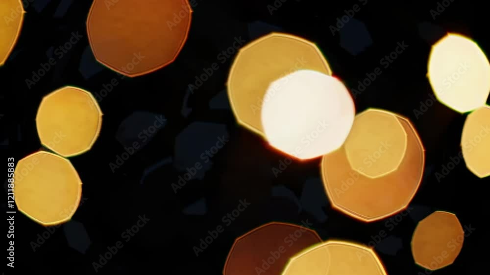Aufkleber bright golden orbs create a mesmerizing light display in a nighttime setting