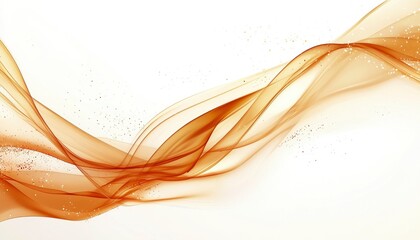 Abstract Orange Waves with Golden Glitter Design