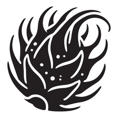 Dragon Fruit Silhouette Vector Illustration