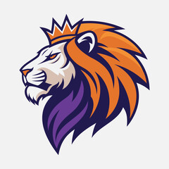 Lion Silhouette Mascot Logo Template 