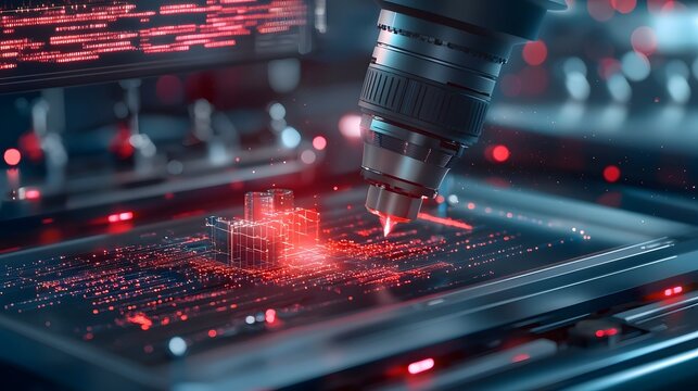 Futuristic of quantum computing technology optimizing radiation therapy for targeted cancer treatment