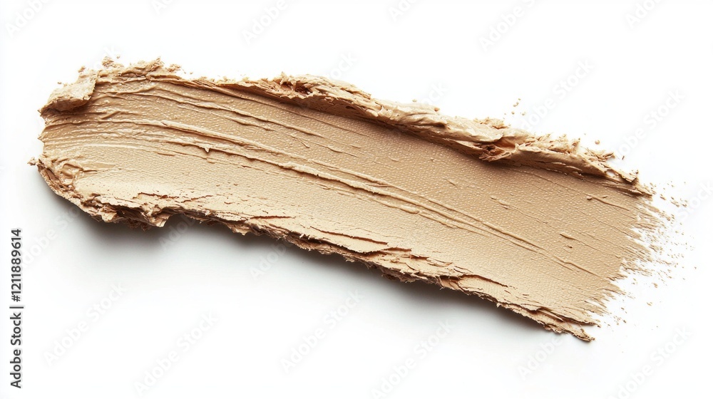 Poster a smooth, creamy foundation sample elegantly spread on a pristine surface, showcasing its rich textu