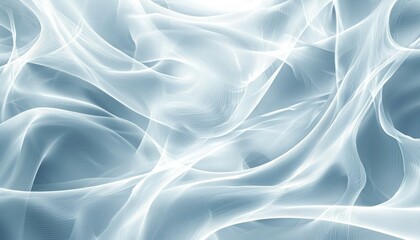 Obraz premium Abstract White Lines Flowing Over Blue Background