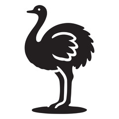 Emu Silhouette Australian Flightless Bird Illustration