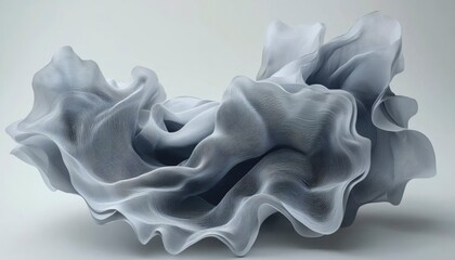 Fototapeta premium Abstract Gray Sculpting Waves Form Organic Shape