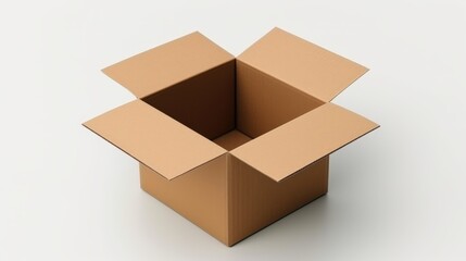 Unboxing a Cardboard Box Studio Photography Minimalist Top-down View Surprise