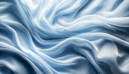 Obraz premium Soft Blue Fabric Draped in Elegant Waves