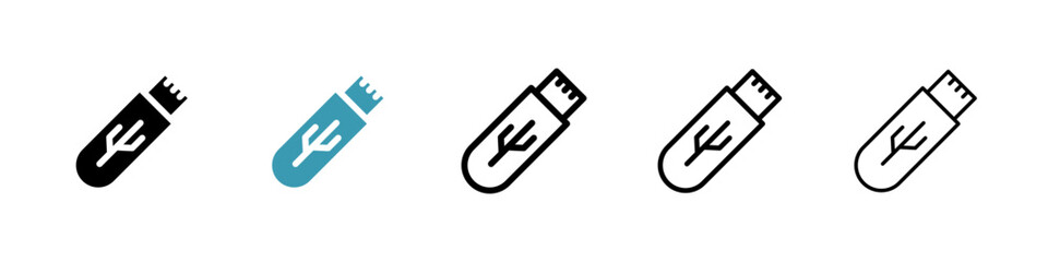 USB icons in solid black and white colors