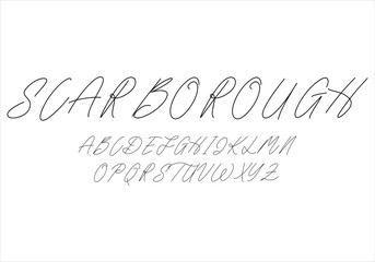 Scarborough font for logo and headline. Isolated vector typeset
