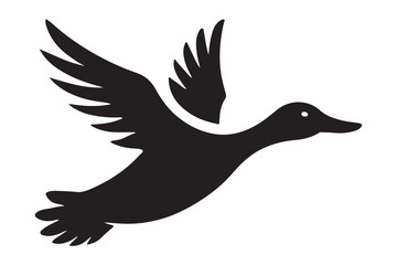 Flying Duck Silhouette Vector Illustration