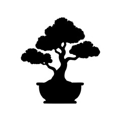 Minimalist Bonsai Silhouette Design