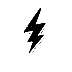 Hand Drawn Black Lightning Strike