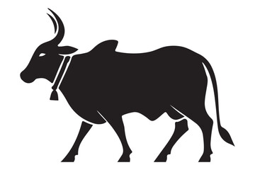 Majestic Indian Cow Silhouette Illustration
