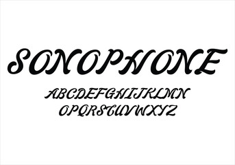 Sonophone font for logo and headline. Isolated vector typeset