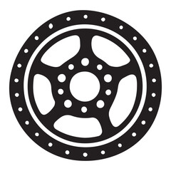 Brake Disc Silhouette Vector Illustration