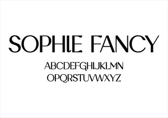 Sophie Fancy font for logo and headline. Isolated vector typeset