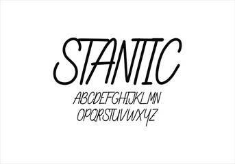Stantic font for logo and headline. Isolated vector typeset
