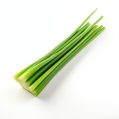 Fresh Green Onions Bunch Culinary Herbs Isolated White Background